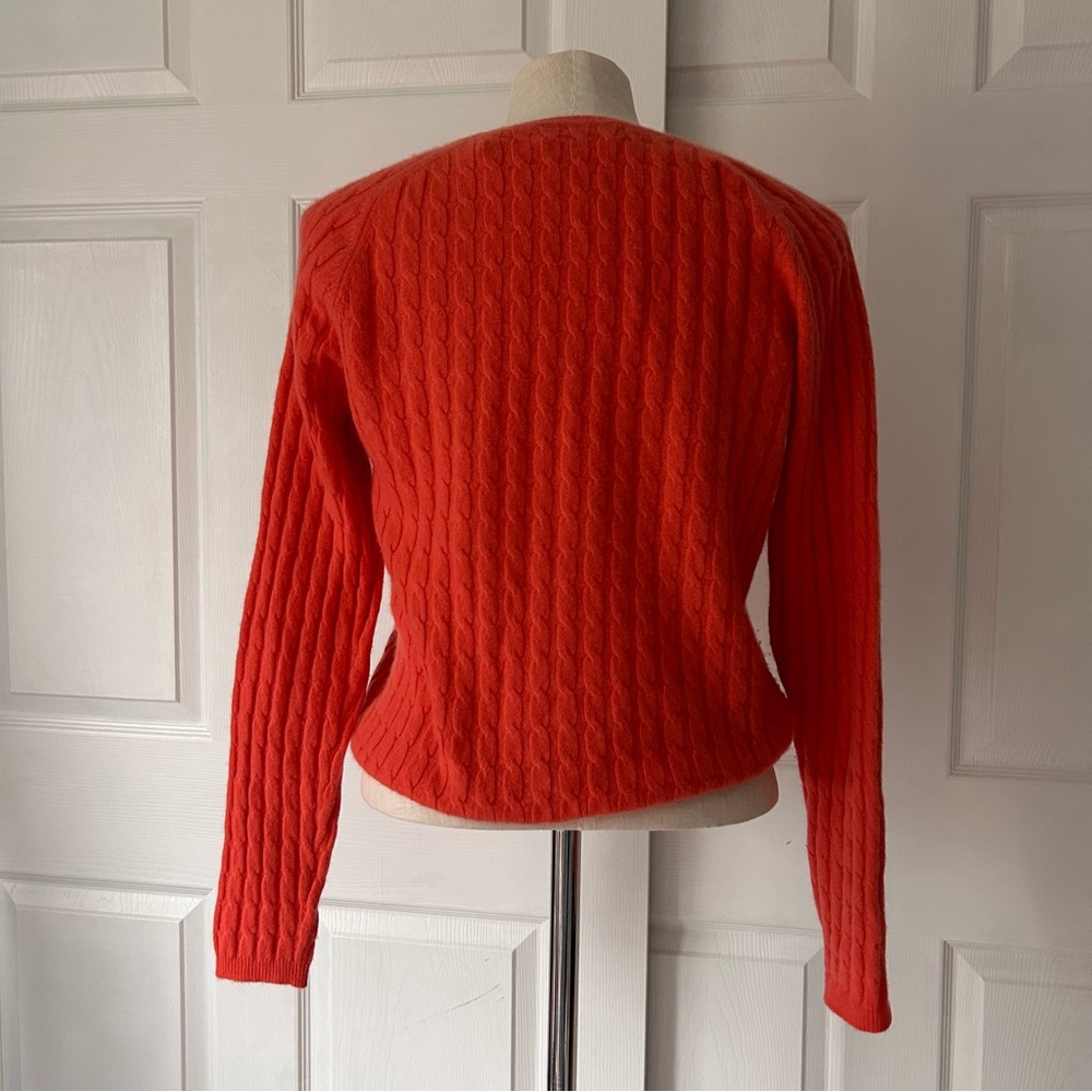 100% Cashmere Valerie Steven’s Orange Sweater - Picture 4 of 4
